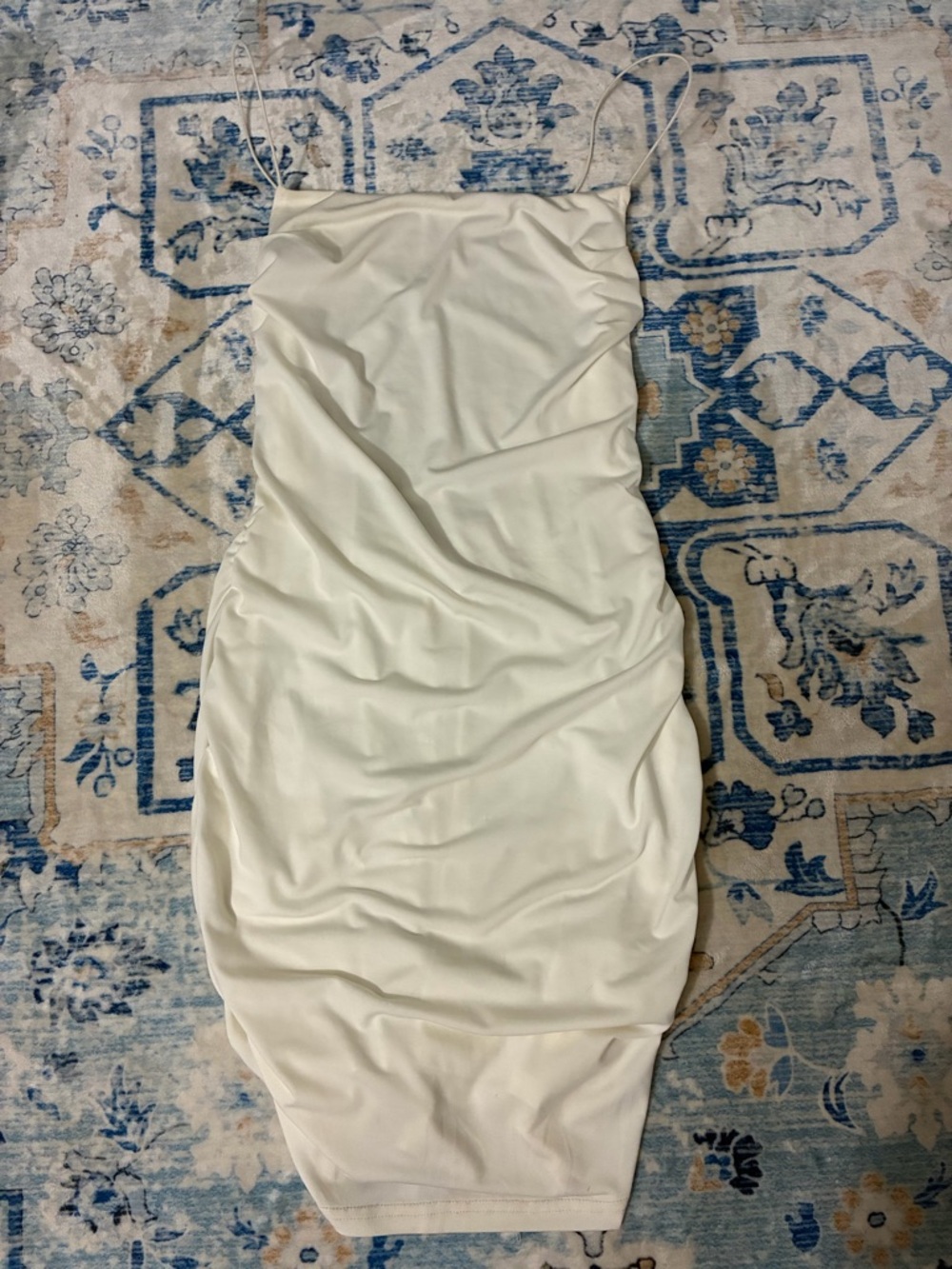 Backless Slip Midi Dress in Cream